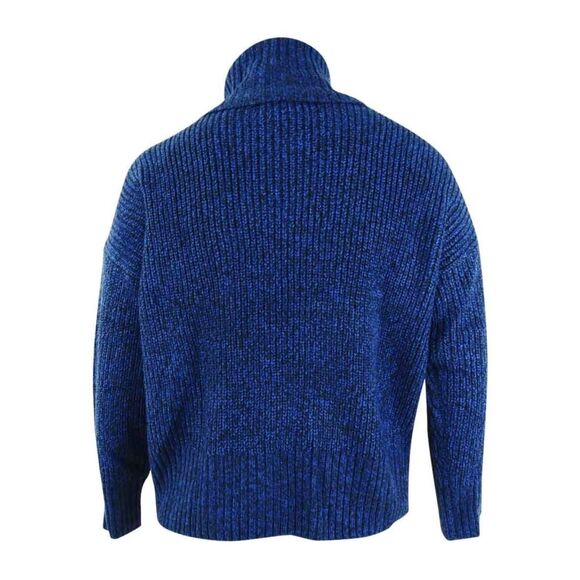 Sanctuary NWT Oversized Blue Marled Chunky Knit Roll Neck Sweater Size L (12-14) - Picture 6 of 11